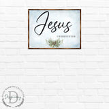 Jesus Sign - Wooden Religious Wall Art - Christian Sign - Modern farmhouse sign - Mantel decoration - Bible Sign - Dining Room Sign - Contemporary wall art - 310351