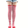 Calcetines hasta la rodilla con rayas vibrantes: calcetines hasta la pantorrilla para mujer, ideales para festivales de música, fiestas de cosplay y cualquier estilo. Medias suaves, elásticas y cómodas para usar todo el día.