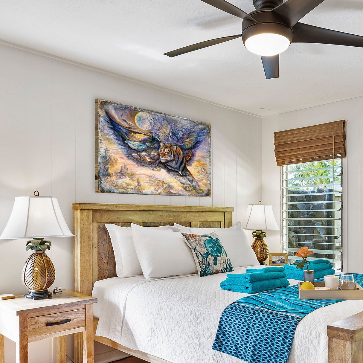 Arte de pared de madera de fantasía con diseño de polilla tigre de Josephine Wall - Decoración de fantasía - 852145-JW