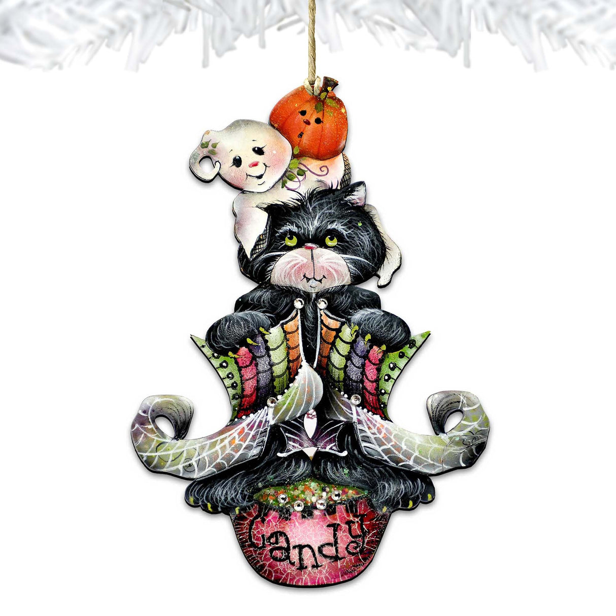 ¡Abucheos espeluznantes! Adornos de madera de Jamie Mills-Price - Decoración de Halloween para Acción de Gracias - 8457409