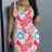 Ladies' Casual Printed Dress With Waist Cinching To Show Off Figure, U-neck Vest, Hip Hugging Dress - Lootquake
