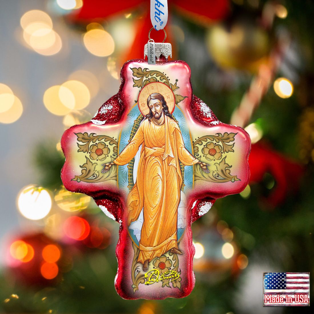 Adorno de cristal de Crisóstomo de G. DeBrekht - Decoración navideña para la Natividad - 758-007