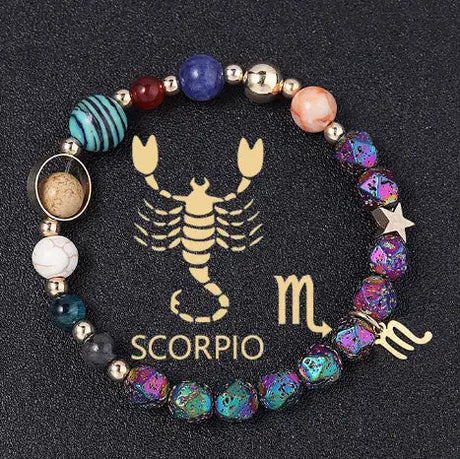 Natural Volcanic Rock Electroplating Twelve Constellations Bracelets - Lootquake