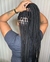36" Knotless Box Braids Lace Front Wig | Full Lace Front Braided Wig | Synthetic Braids for Black Women