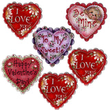 Hearts of Love Decorative Wooden Magnets Set of 6 - Family Love Decor - 8090128G-S6