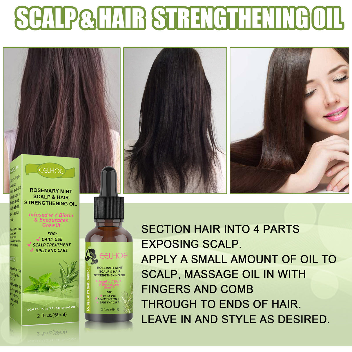 Rosemary Mint Hair Growth Fluid Scalp Massage - Lootquake