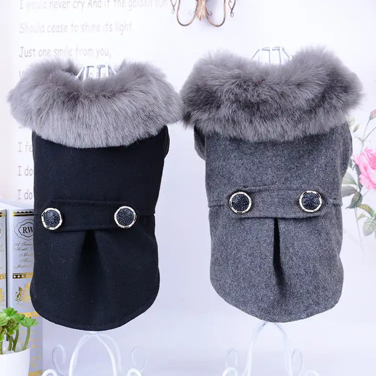 Pet Products Bipedal Solid Color Dog Autumn Winter Coat - Lootquake
