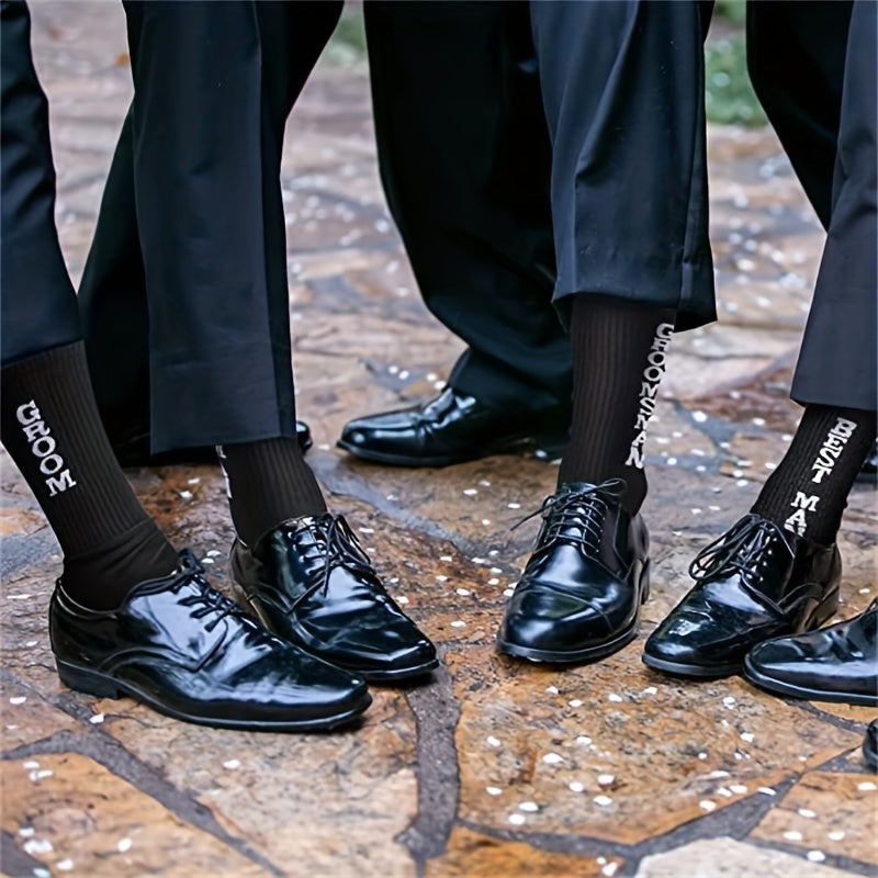 1 par/3 pares de calcetines de algodón para padrinos de boda, calcetines negros para novios, regalos para bodas, calcetines de regalo para padrinos de boda