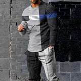 European And American Multi-color Long Sleeve Casual Sports Men Suit - Lootquake