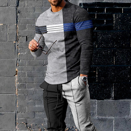 European And American Multi-color Long Sleeve Casual Sports Men Suit - Lootquake