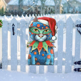 Mardi Gras Santa Cat Holiday Door Decor by Laura Seeley - Pets Dog and Cats Decor - 8512057H