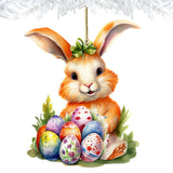 Bunny with Eggs Wooden Ornaments by G. DeBrekht Easter Spring Decor - 8652772