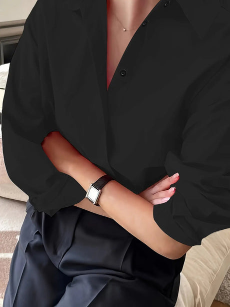 Simple Casual Long Sleeve Solid Color Shirt With Pocket - Lootquake