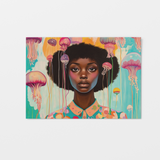 Underwater Whimsical Black Girl & Jellyfish Postcard for Friends & Penpals