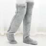 Calcetines afelpados hasta el muslo para parejas: medias de punto cálidas y duraderas por encima de la rodilla, de fácil cuidado.