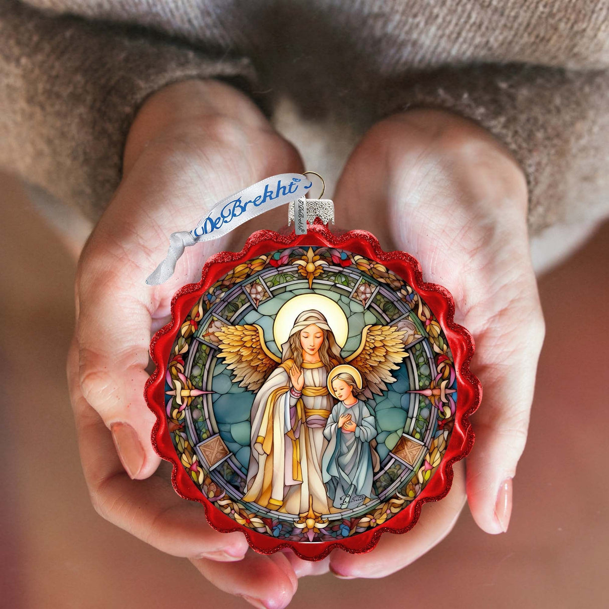 Adorno de cristal con forma de corona de ángel de la guarda de G. Debrekht - Decoración navideña - 759-053