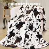 Manta suave y cálida con estampado de vaca, franela ligera y afelpada para sofá, cama, regalo decorativo para el hogar en todas las estaciones.