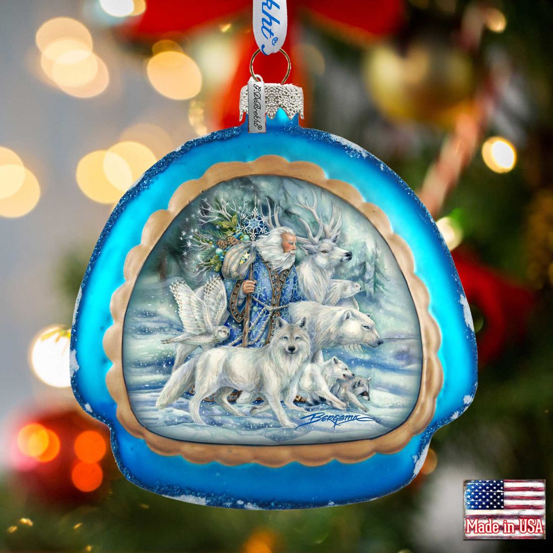 Cool Winds Father Winter Glass Ornament by J. Bergsma - Christmas Decor - 756-862-JB