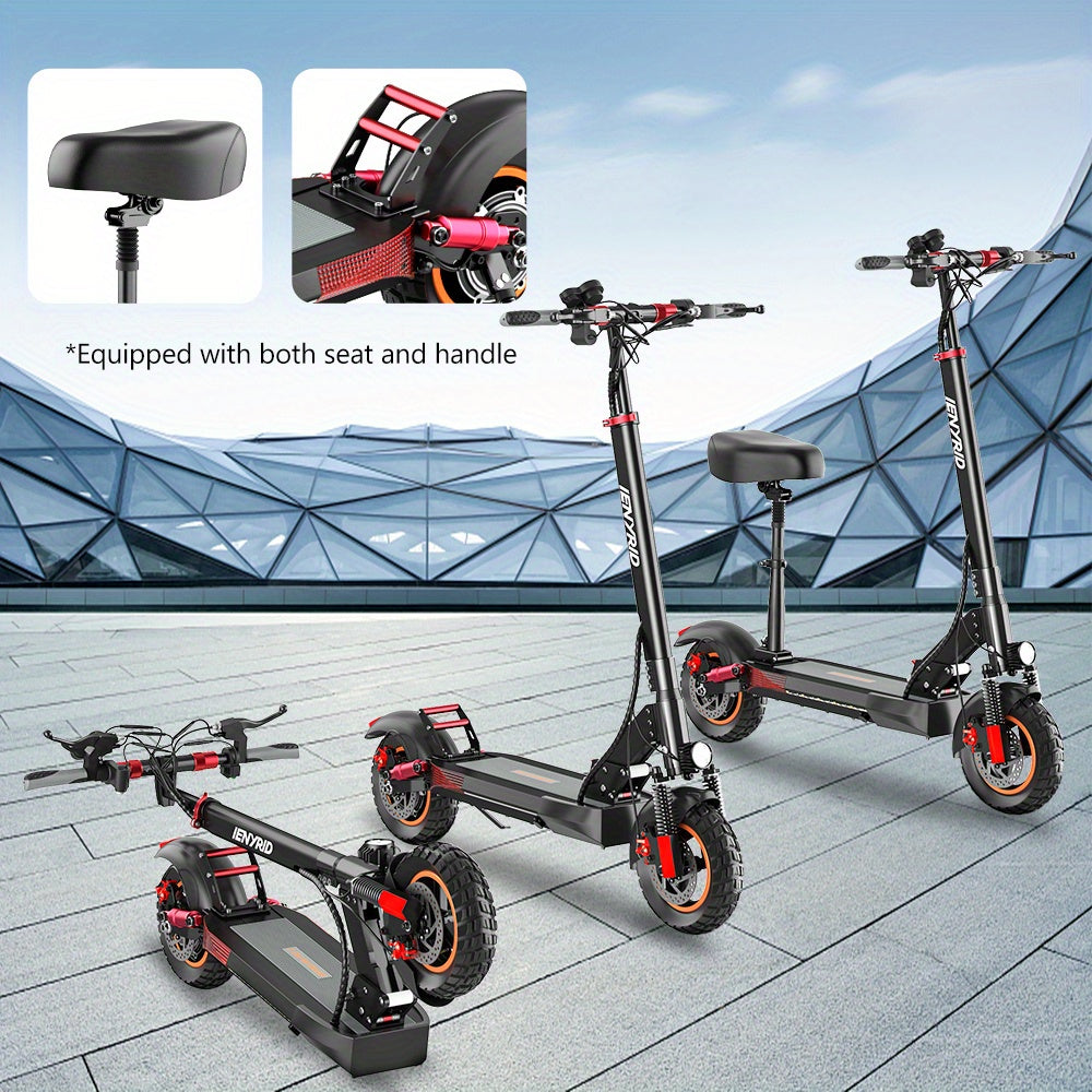 1 Ninebot M4 Adult Electric Scooter - Foldable Commuter Model with 600W Motor, 10-inch Pneumatic Tires, Dual Suspension & Braking System, Cruise Control, Seat for Pets, 31-Mile Range, Fast Charging, Black Aluminum Alloy, U.S.