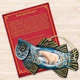 Adornos navideños de madera con forma de pez escarchado de G. DeBrekht - Decoración costera navideña - 8126141