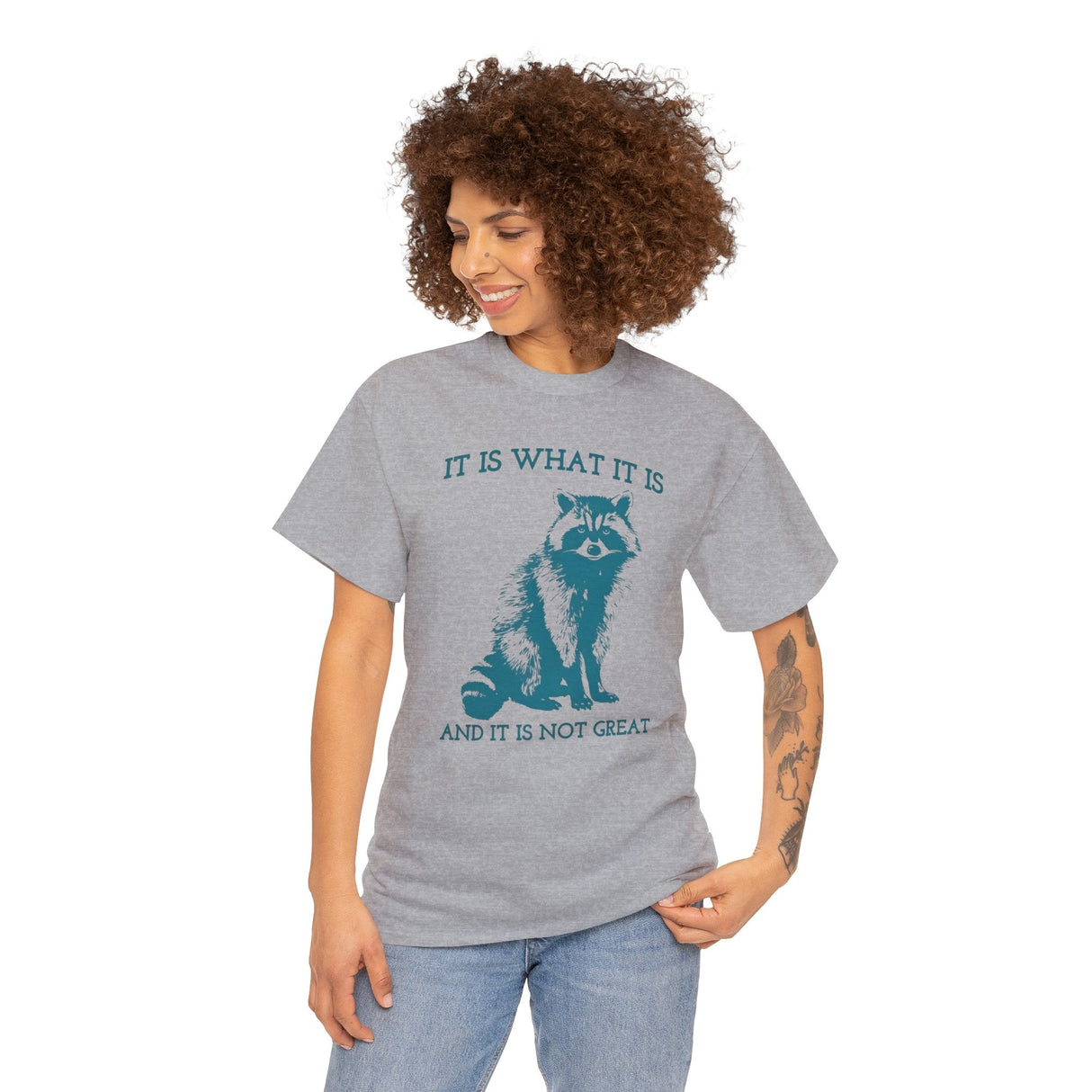 It Is What It Is And It Is Not Great Raccoon Meme Shirt – Vintage Funny Sarcastic Tee