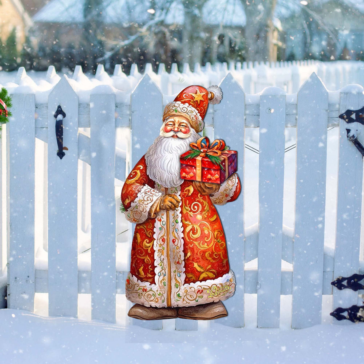 St. Nick's Gift Holiday Door Decor by G. Debrekht - Christmas Santa Snowman Decor - 8691410H