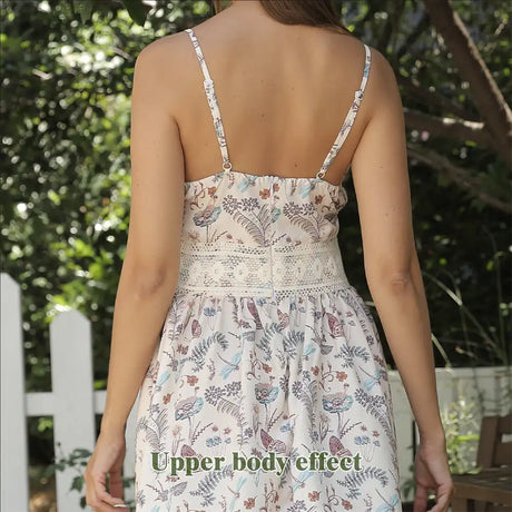 Women's Sleeveless Suspender Floral Dress - Lootquake