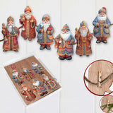 Santa Decorative Wooden Clip-on Ornaments Set of 6 by G. Debrekht - Christmas Decor - 8090032C-S6