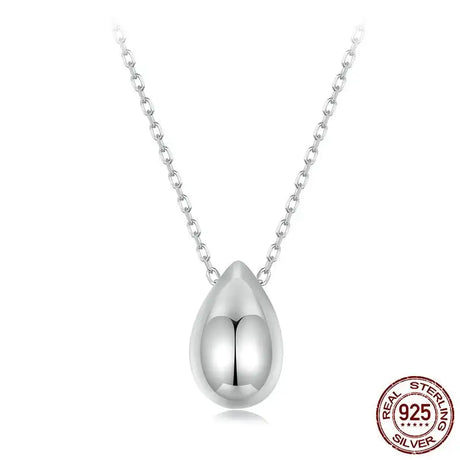 Water Drop Necklace S925 Sterling Silver White Gold Plated Ornament - Lootquake