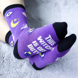 1 par de calcetines de bruja para mujer, cómodos y a la moda, regalos de bruja para Halloween, regalos de cumpleaños para hermana y esposa.