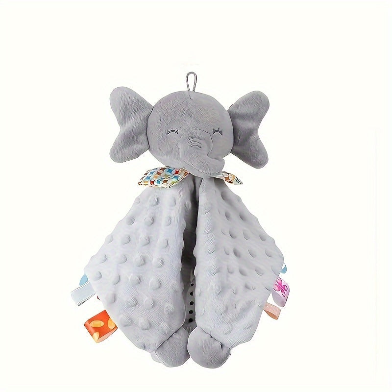 Elephant Security Blanket for Toddlers - Soft Cotton Snuggle Animal Toy, Hand Washable, Baby Lovey Gift for Boys & Girls Aged 3-12 Years - Plush Stuffed Elephant Comforter