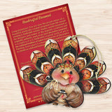 Be Thankful Turkey Sitter Wooden Ornaments by Jamie Mills-Price - Thanksgiving Halloween Decor - 8457702