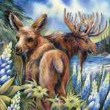 Easily AƒMoosed in Lupine Wooden Wall Art by J. Bergsma - Nature Wildlife Decor - 85922948B-JB