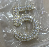 Korean Version Of Xiaoxiangfeng Digital 5 Shiny Brooch - Lootquake