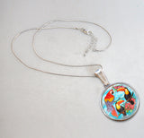 Collar con colgante de tucán bañado en plata y nácar - 44041