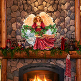 Ángel nevado, decoración navideña para puerta de D. Gelsinger - Decoración navideña - 8461068H-DG