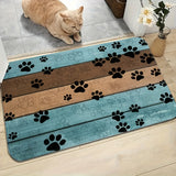 Felpudo ultraabsorbente con huellas de perro: elegante alfombra de entrada para patas embarradas, de secado rápido, antideslizante, ideal para hogares con mascotas concurridos.