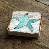 Starfish  Wooden Cork Coasters Gift Set of 4 by Nature Wonders -  Coastal Sea-Life Decor - 8198531-9C-S4