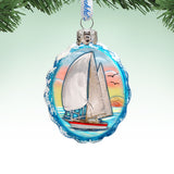Flower Sailboat Mercury Glass Ornament by G. DeBrekht - Wildlife Holiday Decor - 777371
