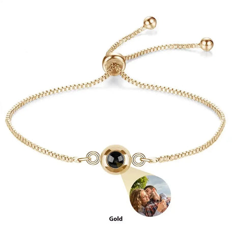 I Love You Nano Micro-carved Projection Stone Round S925 Silver Bracelet - Lootquake