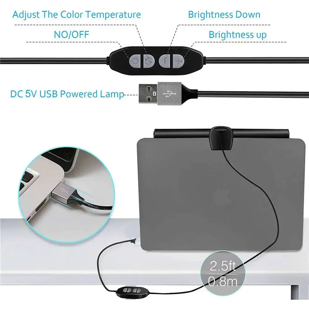Computer LED Light Bar With USB Connectivity, Eye-Caring Technology, And Adjustable Brightness For Monitors - Lootquake
