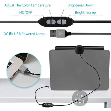 Computer LED Light Bar With USB Connectivity, Eye-Caring Technology, And Adjustable Brightness For Monitors - Lootquake