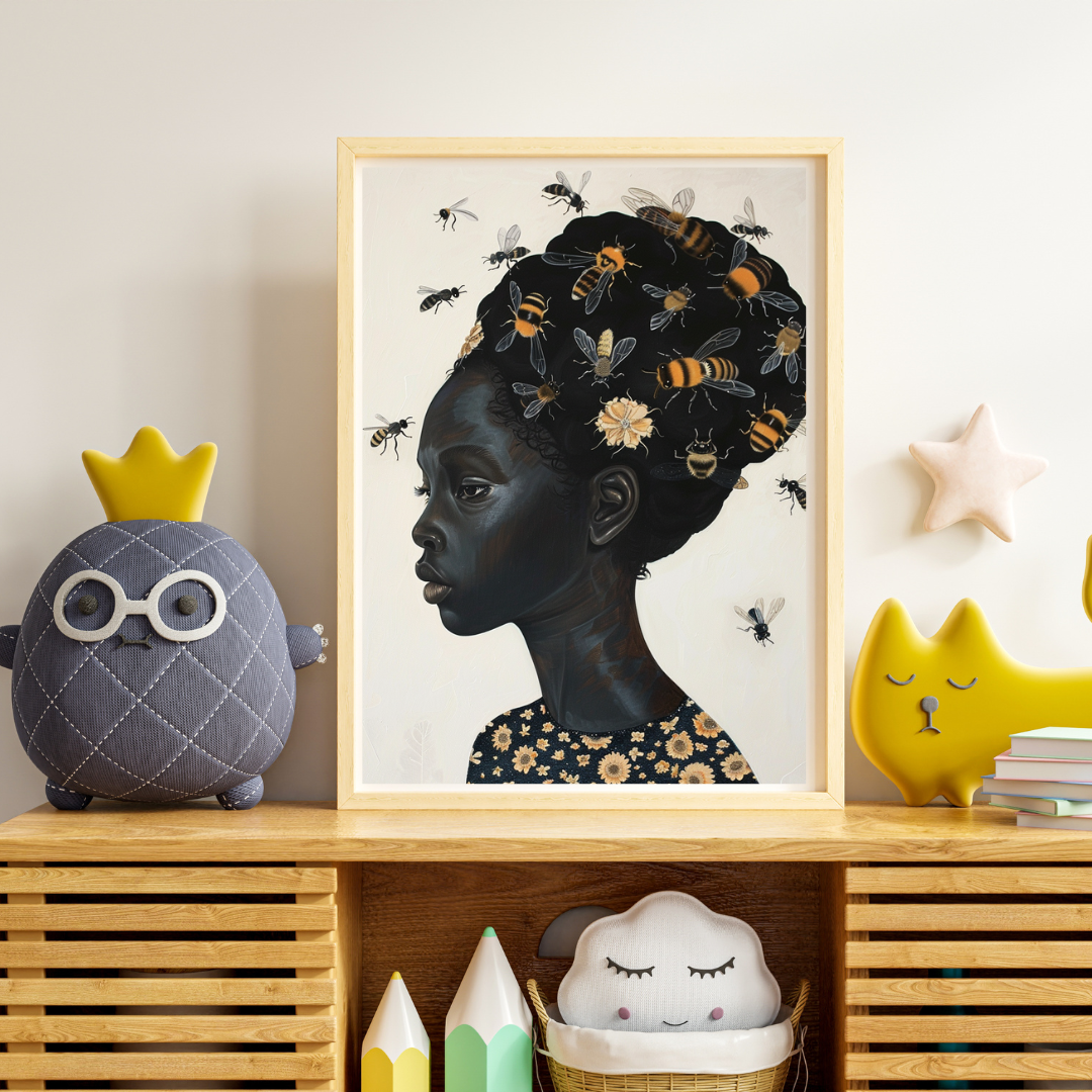 "Hive Mind" – Bee and Bloom Postcard | Botanical Art Print