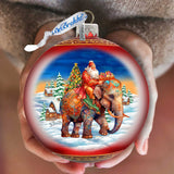 Adorno de bola de cristal de 12,7 cm con forma de trineo de safari - Decoración navideña - 73945 Adorno navideño de vidrio de mercurio - Adornos para árbol de Navidad de GDebrekht