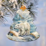 Arctic Glacier Polar Bear Tree Wooden Ornaments by G.Debrekht - Wildlife Holiday Decor - 870011
