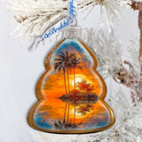 Nautical Christmas Ornaments - Sunset Keepsake Glass Ornaments by G. Debrekht - Christmas Decor - 777412