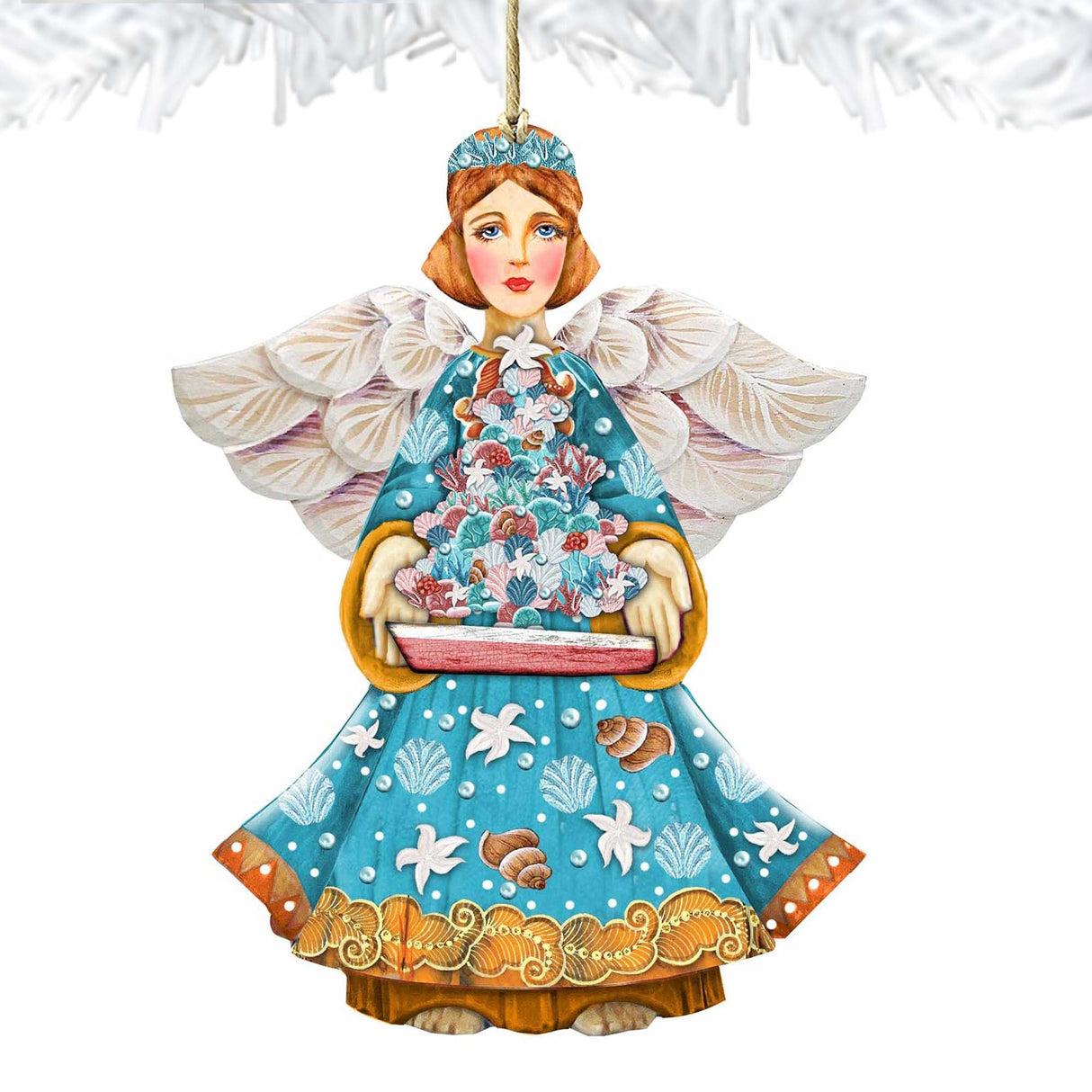 Christmas Tree Boat Guardian Wooden Ornaments by G. DeBrekht - Coastal Holiday Decor - 8152724-3