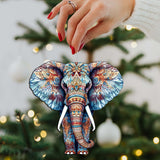 Elephants Decorative Wooden Ornaments Set of 3 by G. Debrekht - Wildlife Decor - 8091036-S3