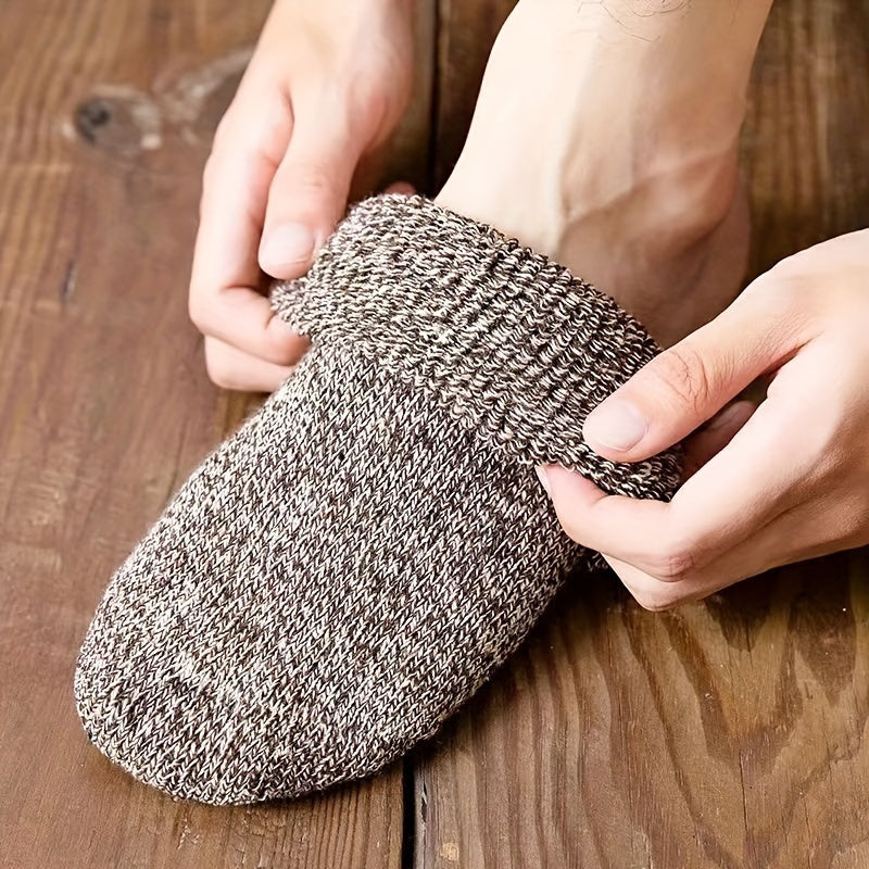 Lot de 5 paires de chaussettes chaudes en laine mérinos pour homme et femme, idéales pour les activités hivernales de plein air, la randonnée, le trekking, le camping et la pêche.