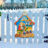 Up-Up and Away Christmas Door Decor by G. DeBrekht - Christmas Santa Snowman Decor - 8186134H